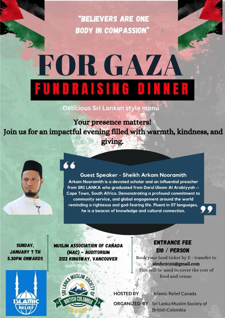 Sri Lanka for Gaza Fundraiser